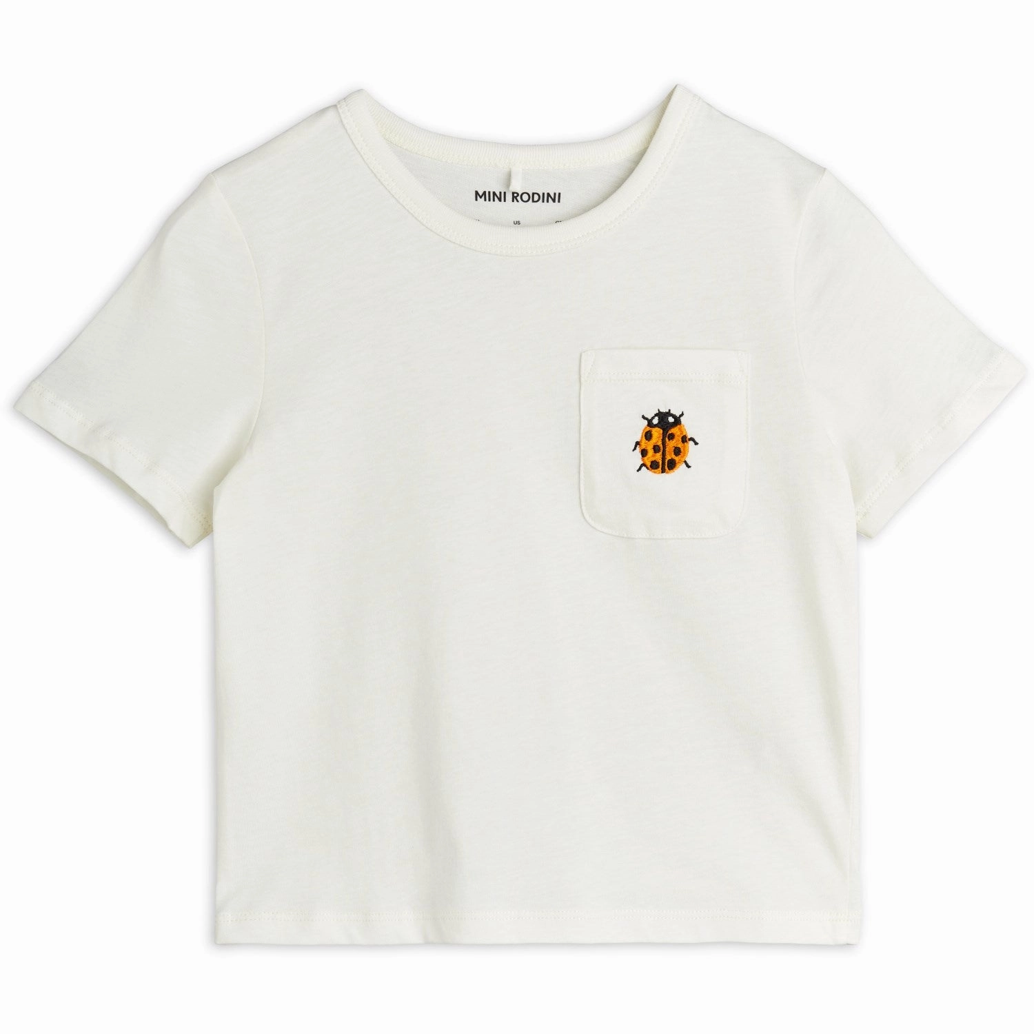 Minimalist fashion Mini Rodini Offwhite Ladybugs Embroidery T-Shirt