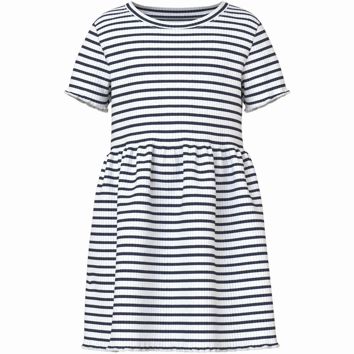 Soft Fabric Loose Fit Name It Bright White Blue Nmfvemma Ss Dress