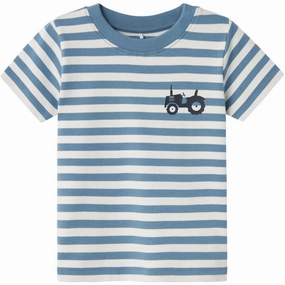 Name It Provincial Blue Jamo T-Shirt DoubleLayeredCollar Bohemian style