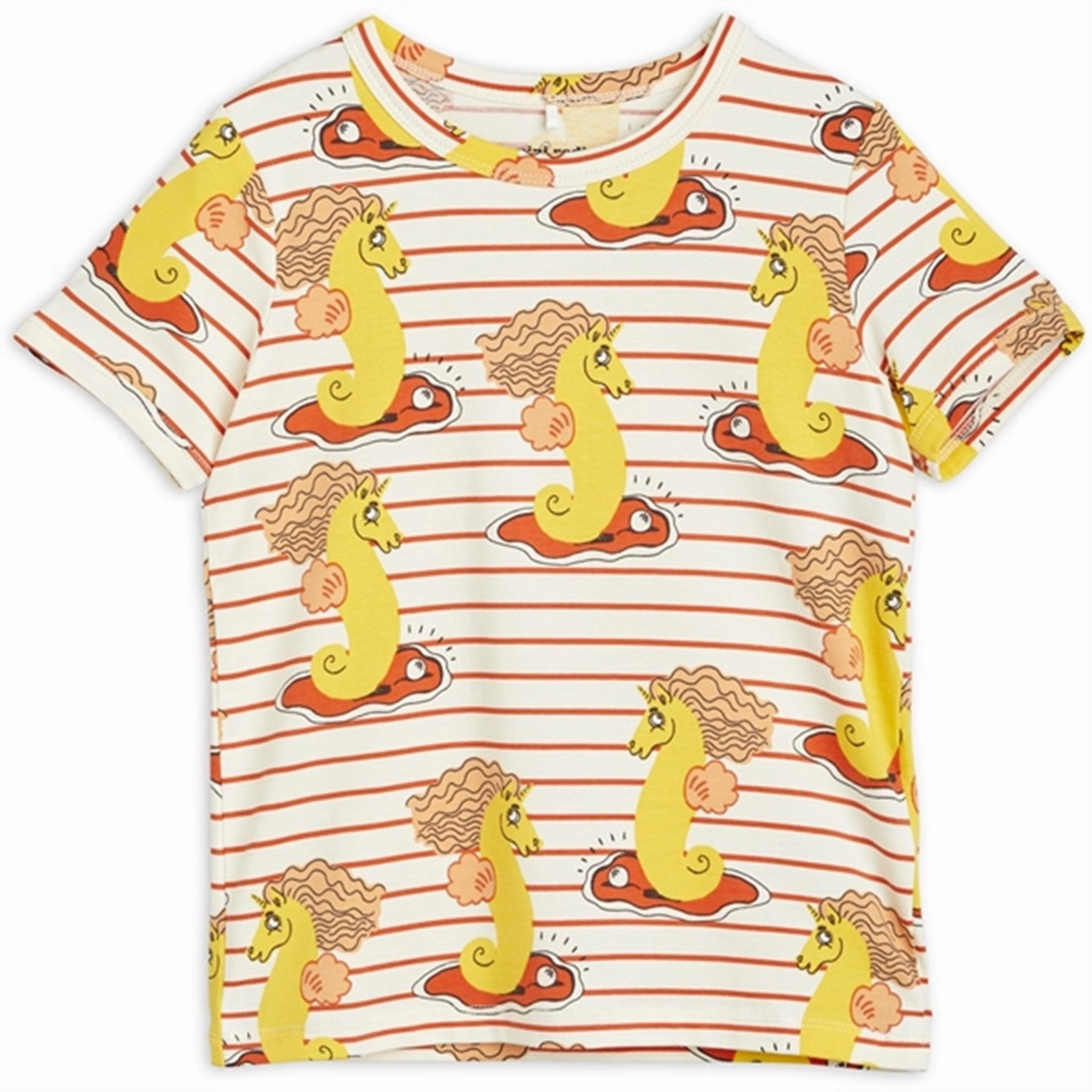 Comfort Fit Casual Appeal Mini Rodini Unicorn Seahorse AOP T-shirt Red