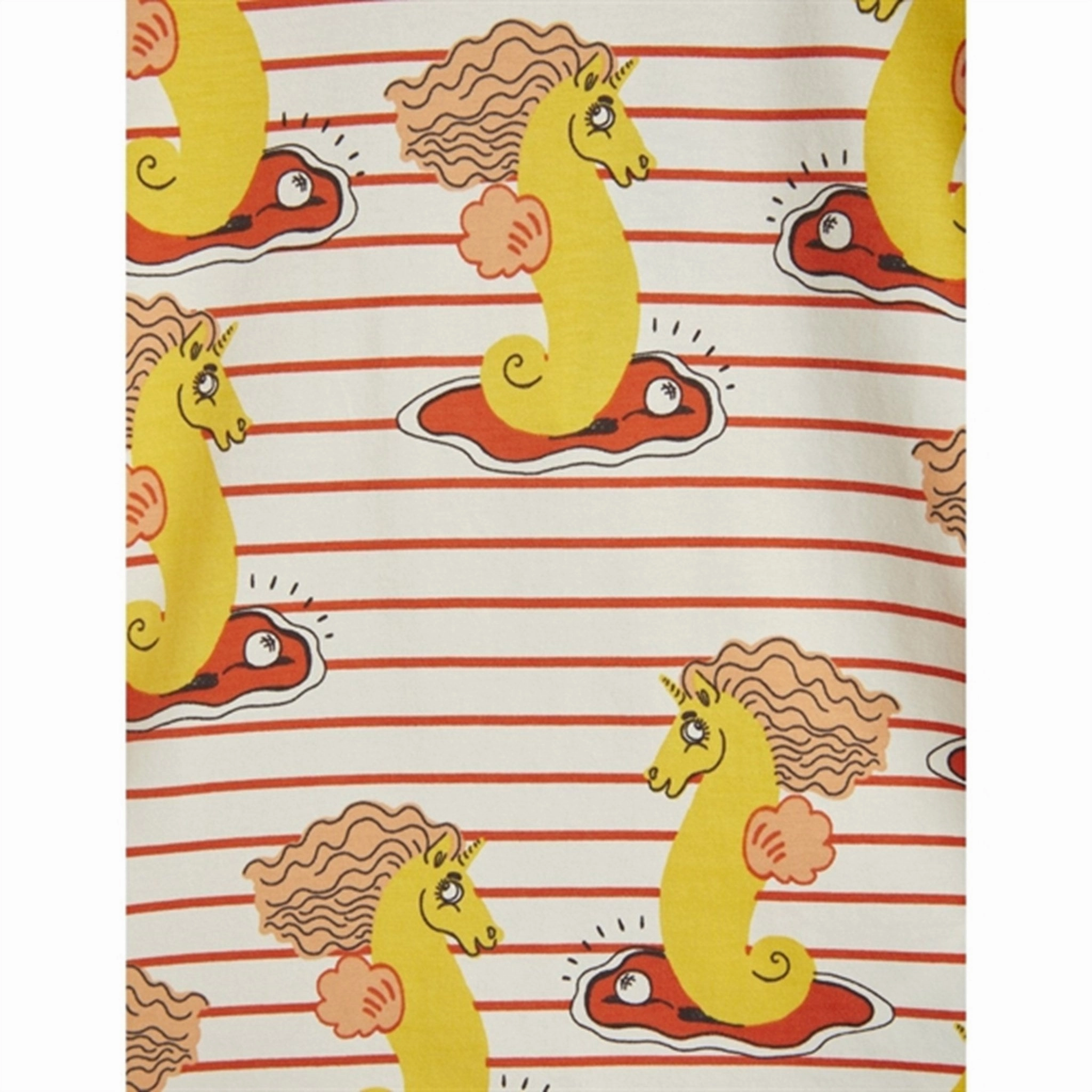 Mini Rodini Unicorn Seahorse AOP T-shirt Red Versatile Layering