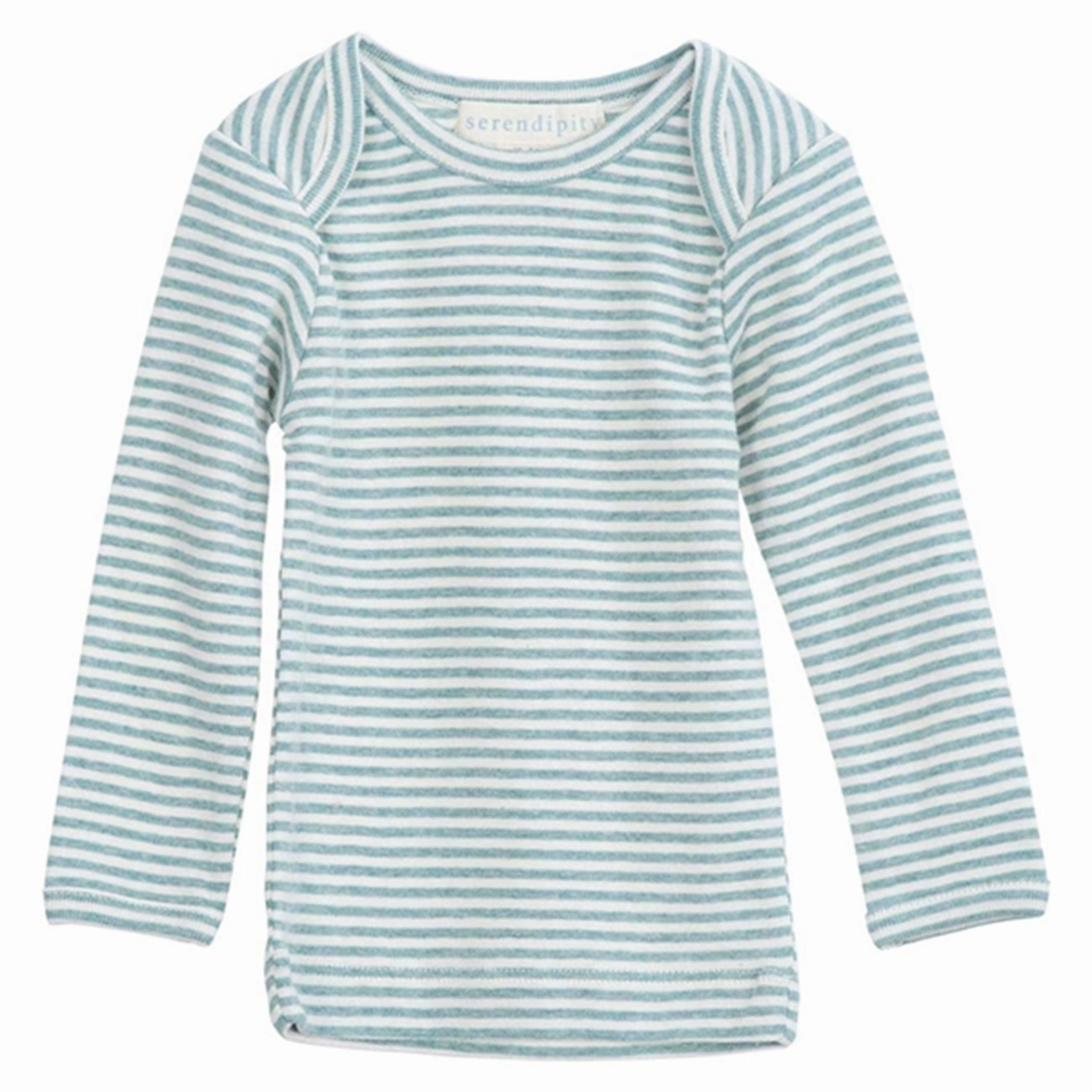 Holiday Special Serendipity Lake/Ecru Rib Baby Tee Stripe Bluse