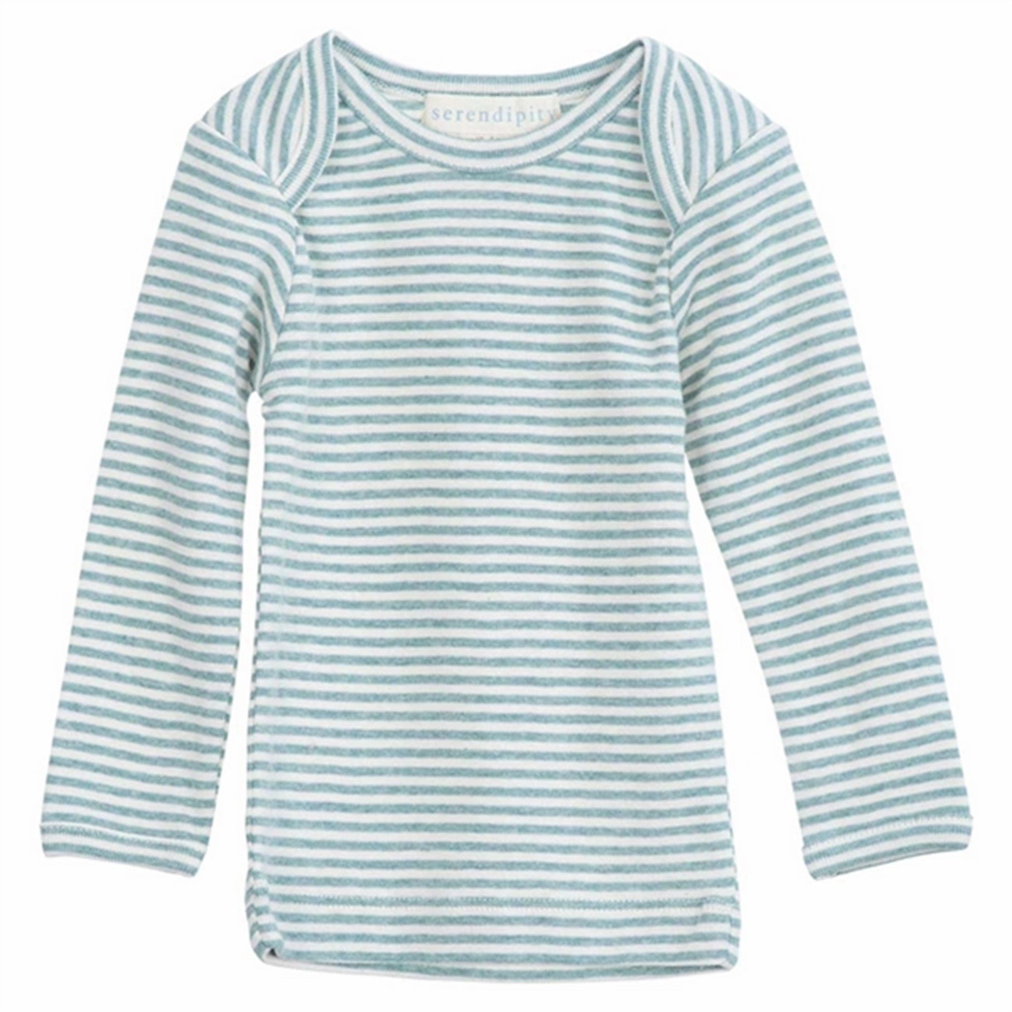 Stylish Appearance Sustainable Manufacturing Process Serendipity Lake/Ecru Rib Baby Tee Stripe Bluse