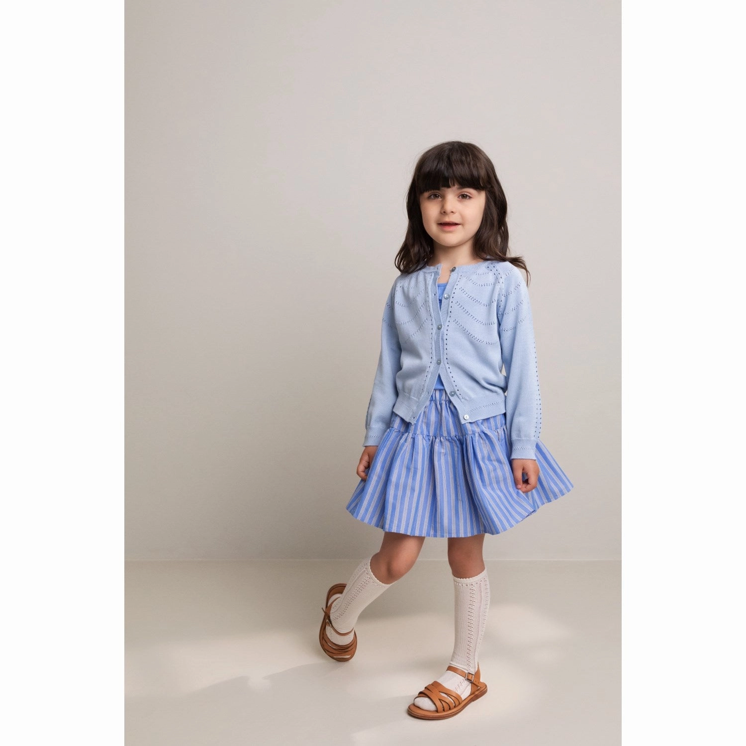 City Flow Sleek and Simple MarMar Smooth Cotton Cornflower Stripe Dyman Dress