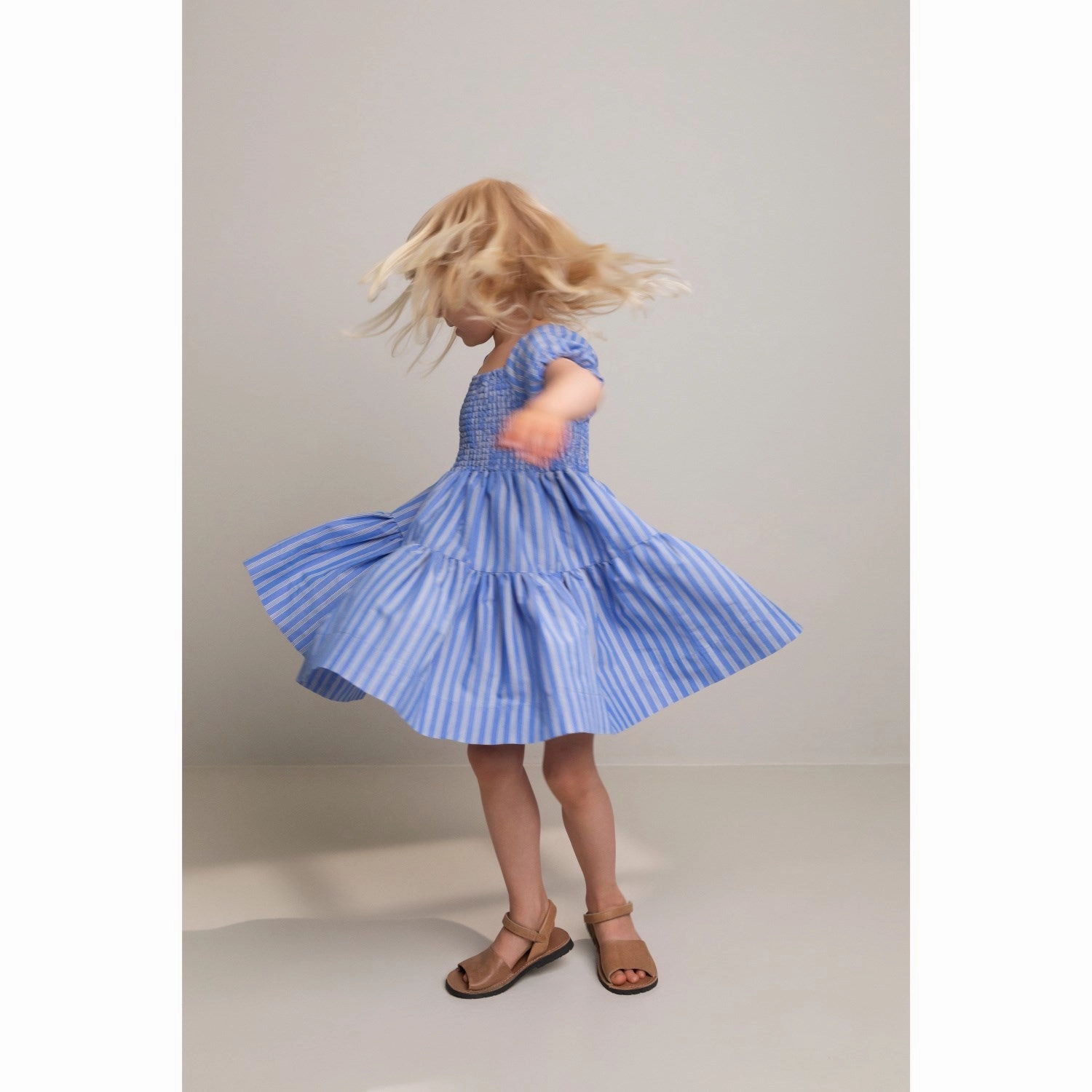 Happy Soul MarMar Smooth Cotton Cornflower Stripe Dyman Dress