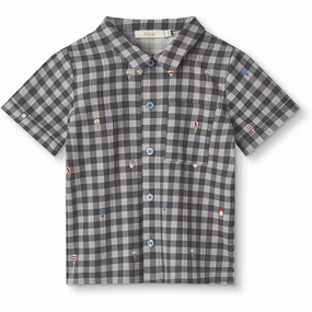 Coastal Vibes Ventilated Back Panel Fliink Magnet Check Aop Polar Shirt