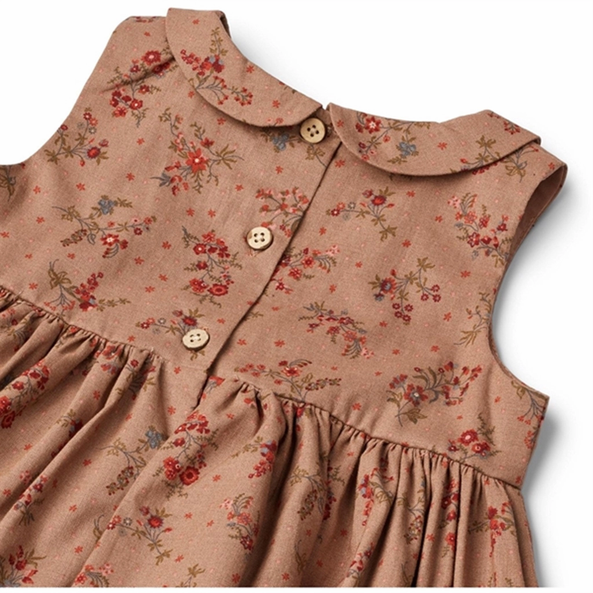 Softly Structured Wheat Berry Dust Flowers Dress Eila