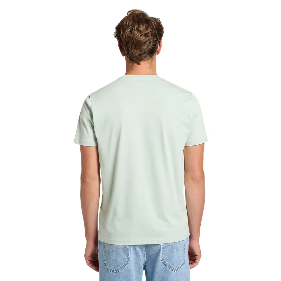 Minimalist Aesthetic Stretchable Weave Lee maglietta manica corta da uomo SS Pacth Logo LMG0014 salvia