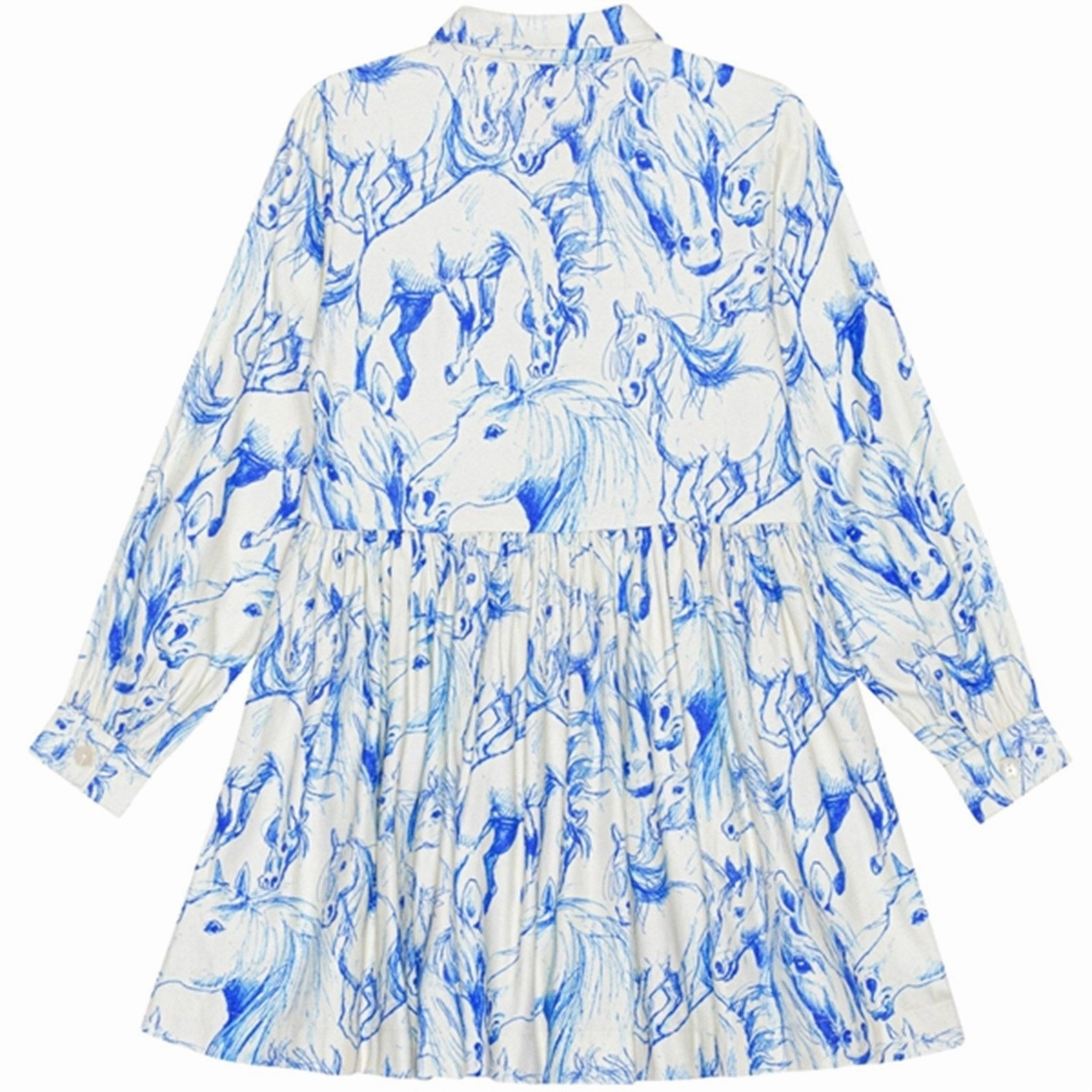 Molo Blue Horses Christy Dress Adjustable-Straps Feminine flowing piece