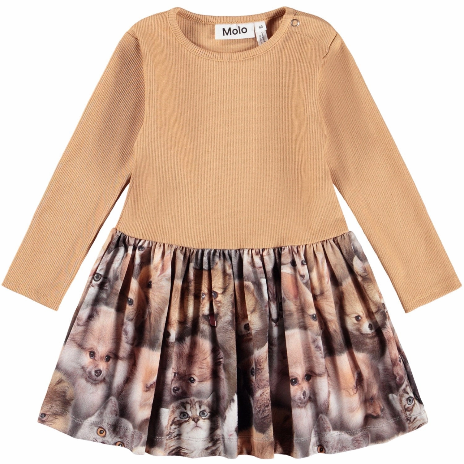 Silky Layer Dress-Up Style Molo Fuzzy Fluffy Carel Dress LS