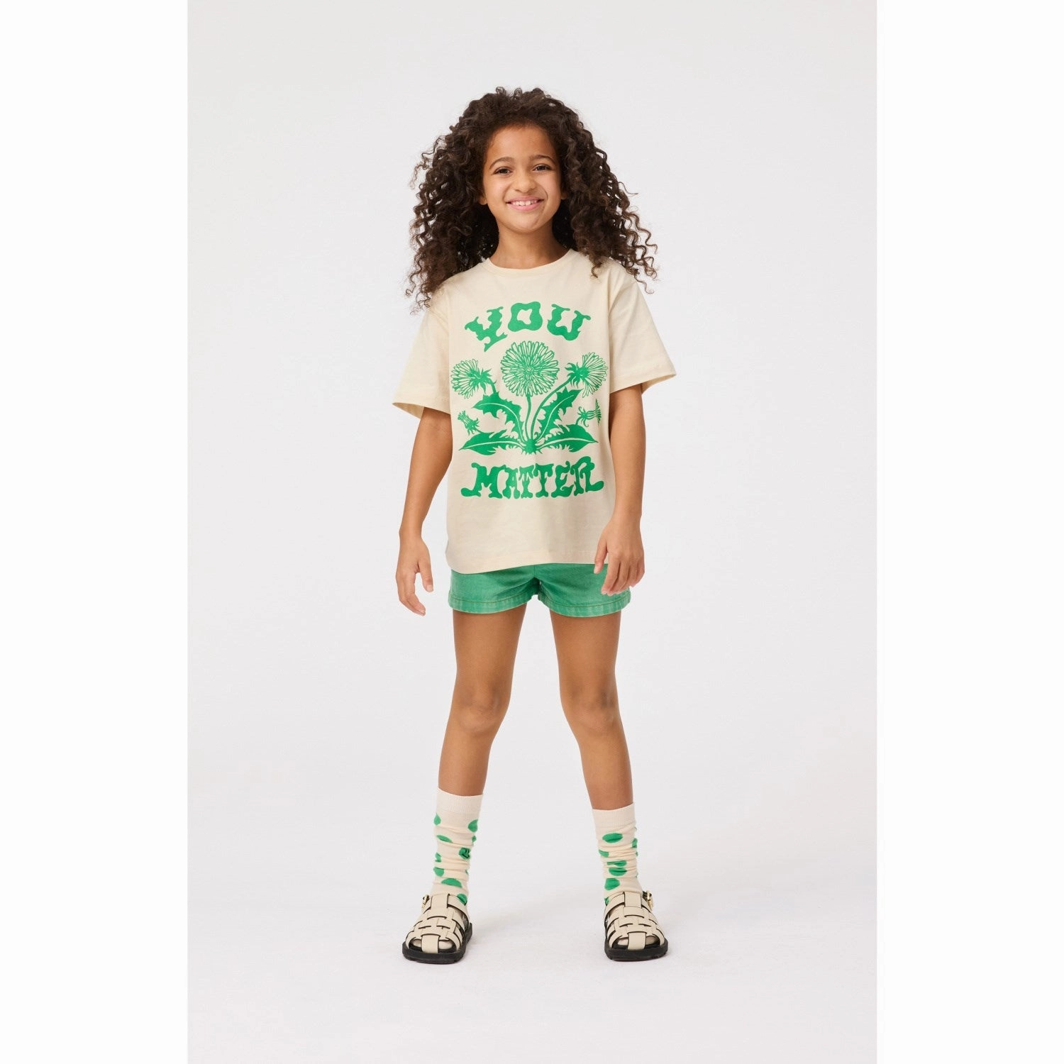 Molo Green Dandelion Riley T-Shirt Versatile Layer anti static