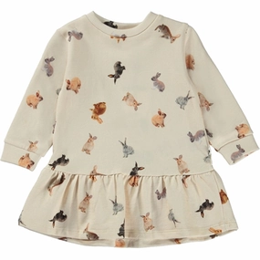 Smooth Outline Versatile Style Wear Molo Jumping Bunnies Calypso Dress