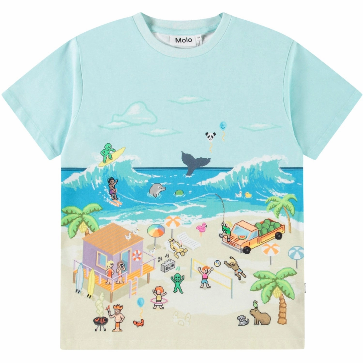 Spring Freshness Chill Comfort Look Molo Pixel Beach Riley T-Shirt