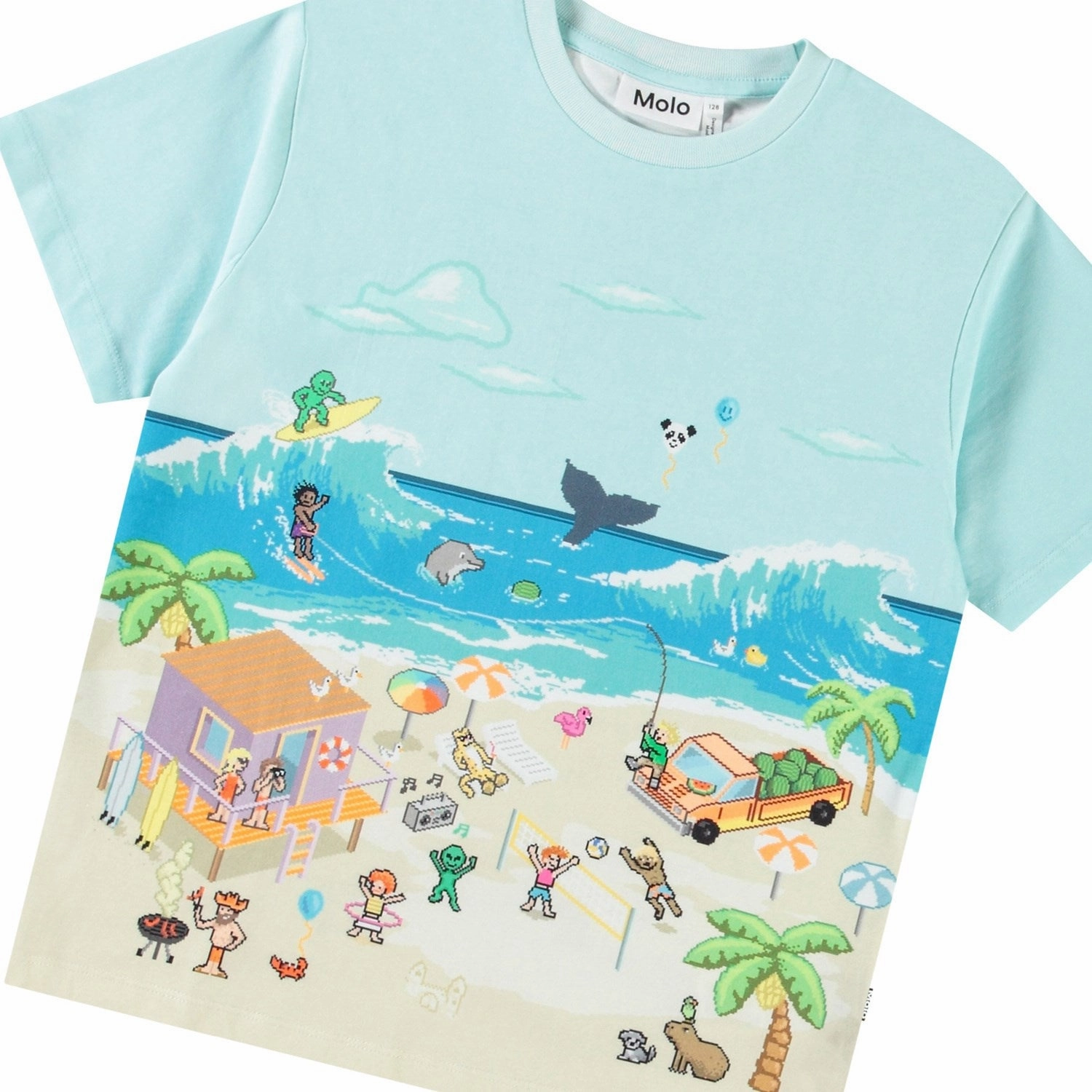 Molo Pixel Beach Riley T-Shirt Sublimation Resistant Fabric Smart Fit