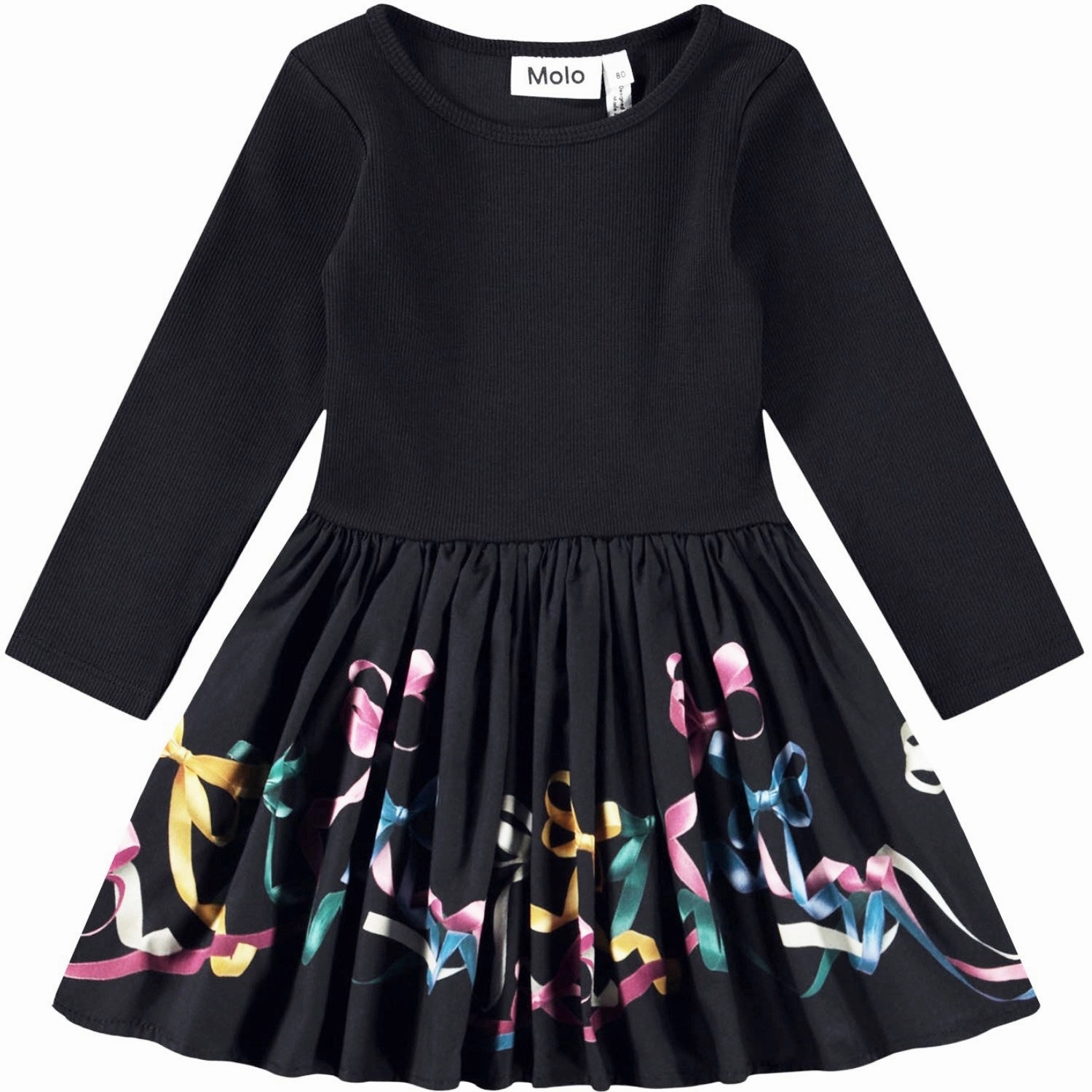 Refined Line Trendy Silhouette Molo Silk Ribbons Candi Dress LS