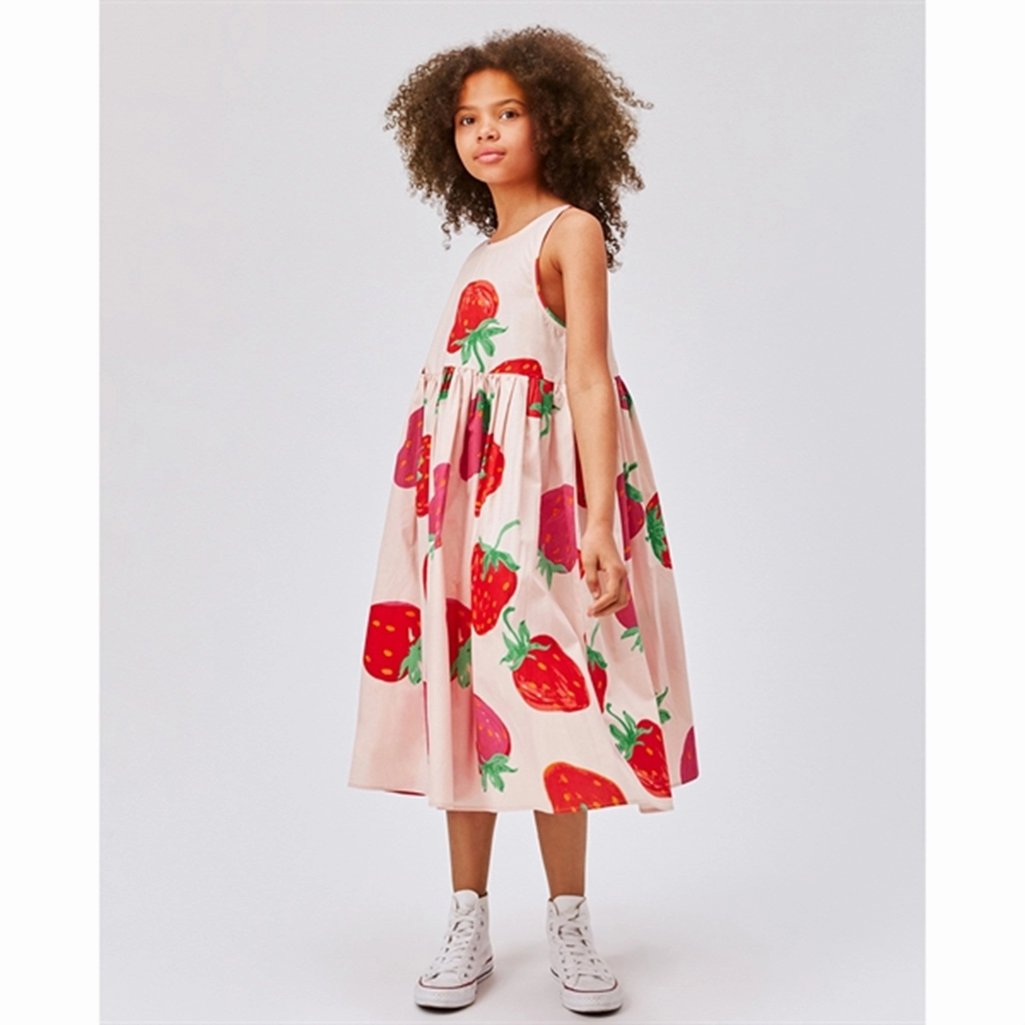 Molo Strawberries Clover Dress Button-Cuff