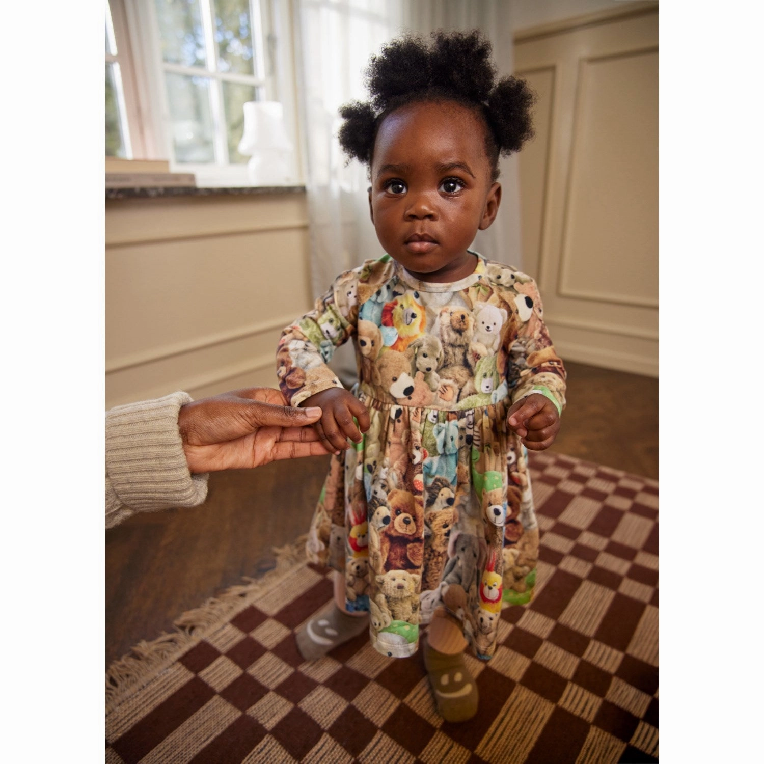 Mermaid-Hem Slim Shape Molo Teddy Friends Charmaine Dress