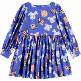 Front-Slit Molo Violet Blue Cleo Dress LS