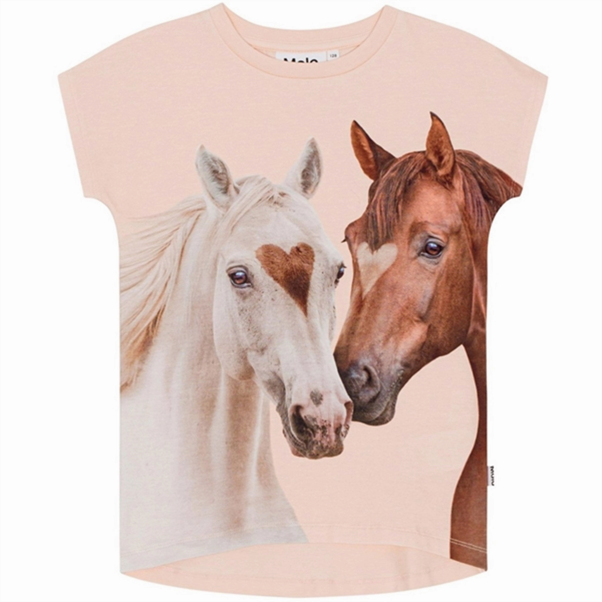 Stylish Layering Sublimation Printed Collar Molo Yin Yang Horses Ragnhilde T-Shirt