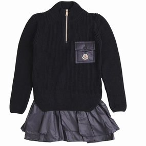 Fluid Shape Moncler Dress Night Blue