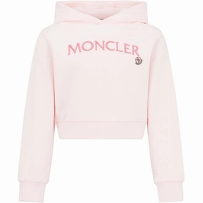 Moncler Hoodie Red Cropped Style Anti Static Treatment