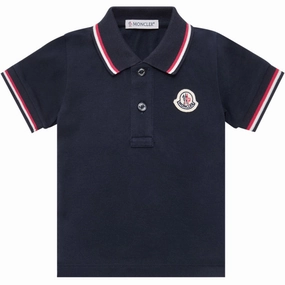 Moncler Navy Ss Polo NonRestrictive Shoulder Design