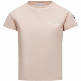 Stretchable Knit Moncler Pastel Pink Ss T-shirt