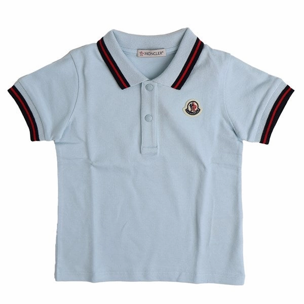Breathable Mesh Panels Moncler Polo Pastel Blue