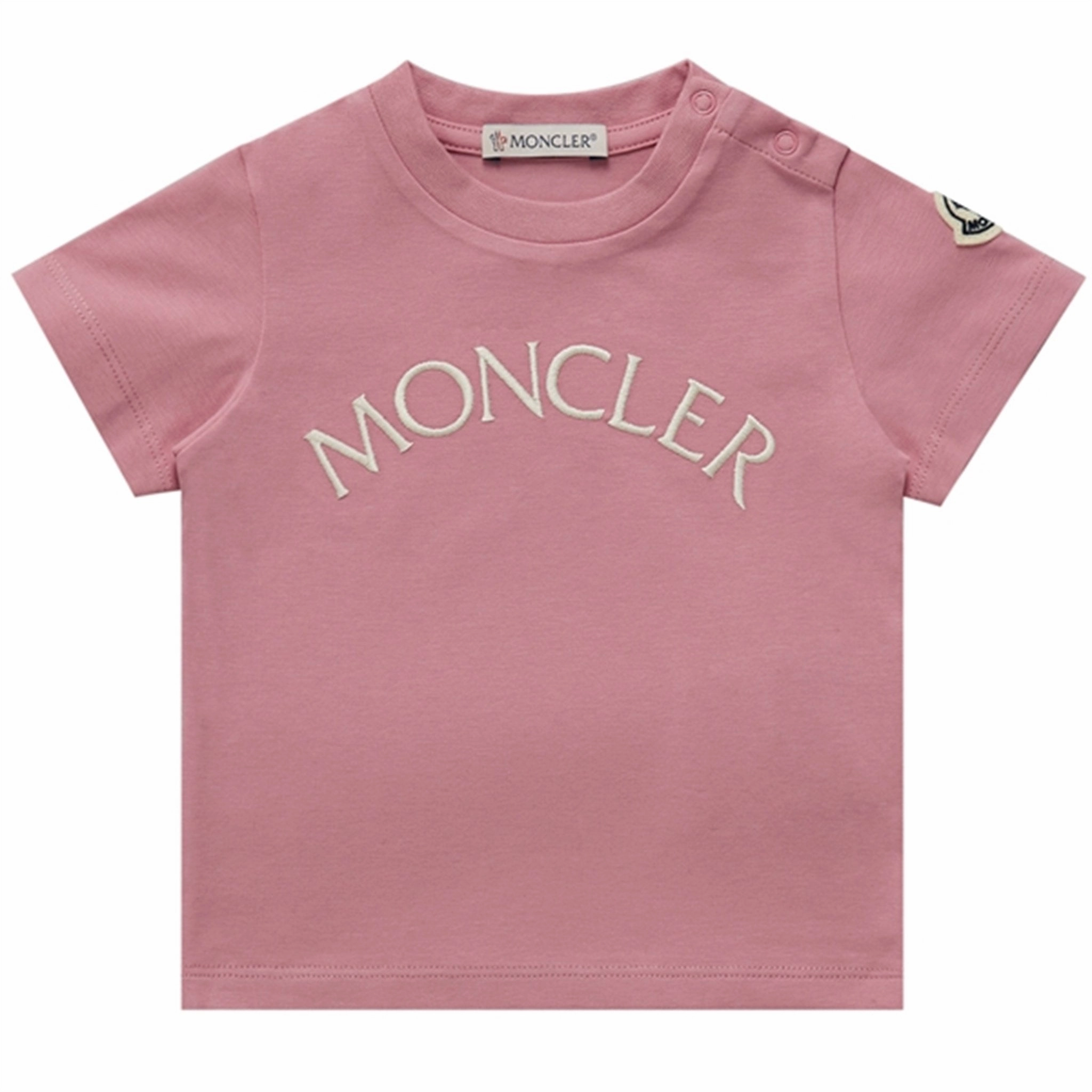 Moncler T-Shirt Light Pink Easy Fit Versatile Layering