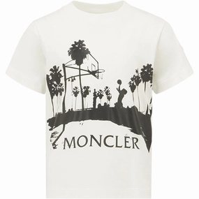 Boat neck style Moncler T-Shirt Natural
