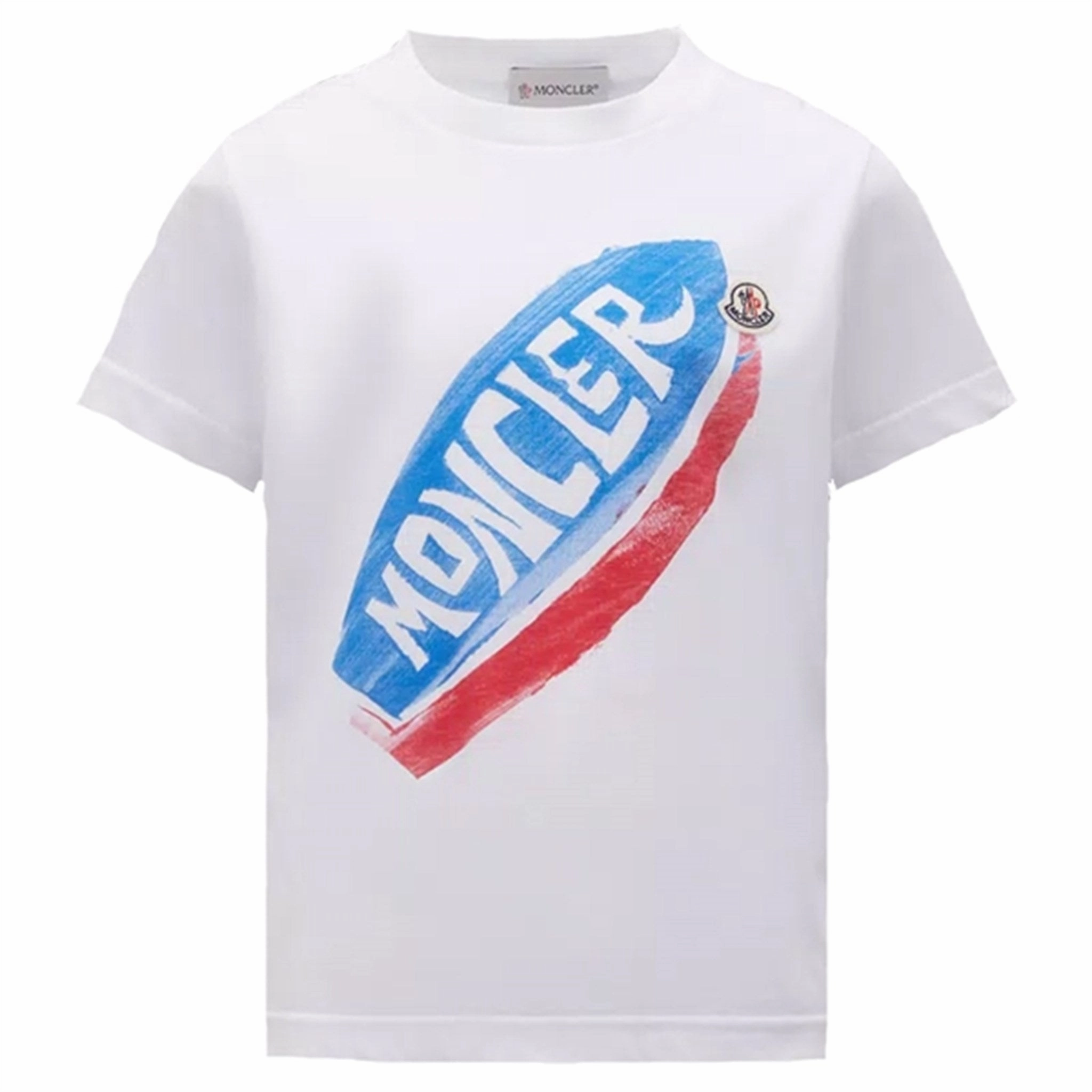 Anti Odor Treatment Minimalist Design Moncler T-Shirt White & Light Blue