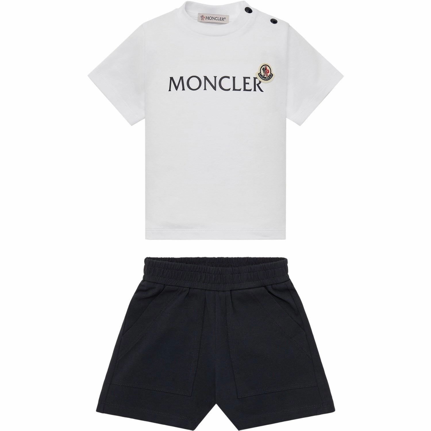 Moncler White Sweat Set Reinforced Seams fabric softener