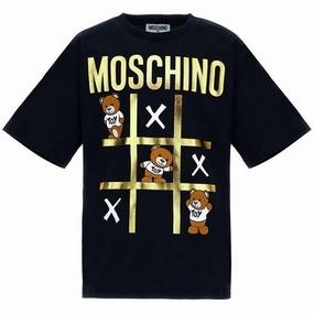 Stylish Modern and Soft Moschino Black T-Shirt Maxi