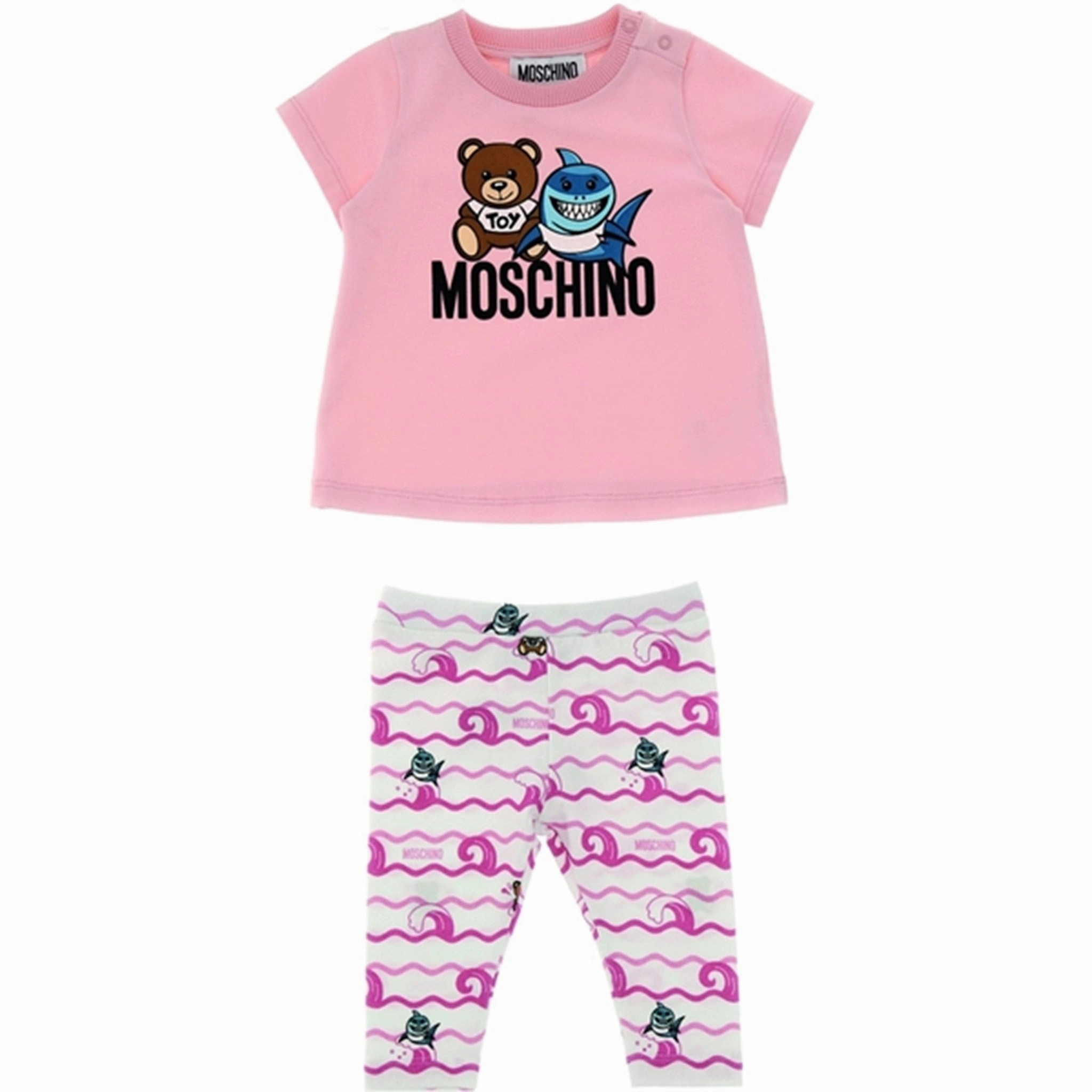 Moschino Pink Toy Shark T-Shirt Og Leggings Set Outdoor Light