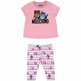 Moschino Pink Toy Shark T-Shirt Og Leggings Set BreathableMeshLining