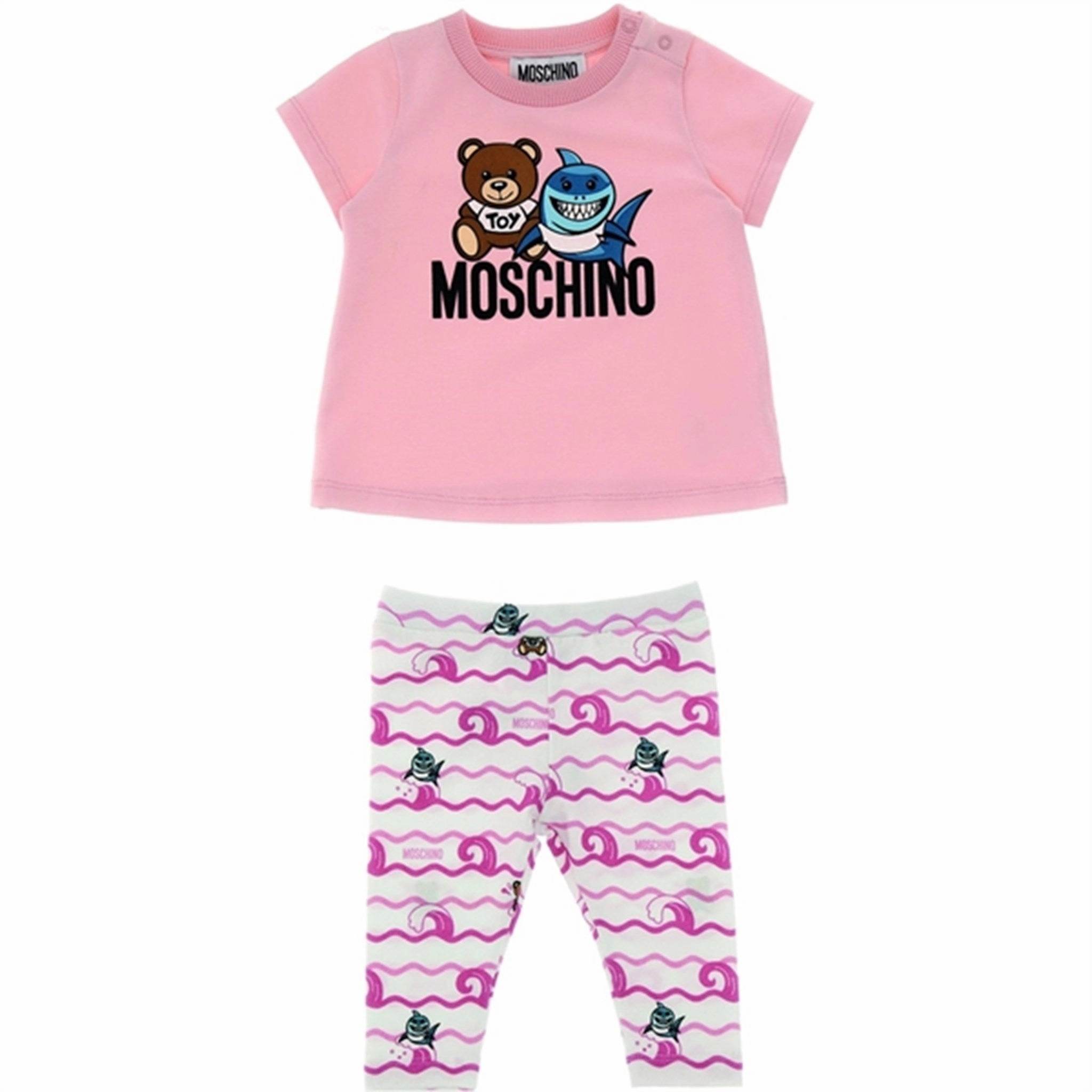 Moschino Pink Toy Shark T-Shirt Og Leggings Set BreathableMeshLining