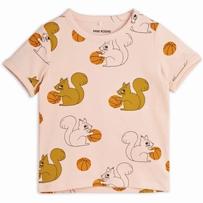 Low Profile Silhouette Mini Rodini Pink Squirrels Aop T-shirt