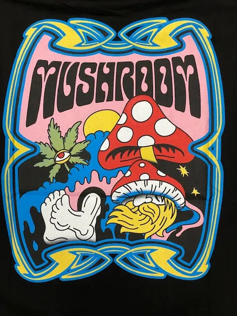 EasyCare Fabric Yarn Dyed Stripes Mushroom T-shirt 19014-01 black