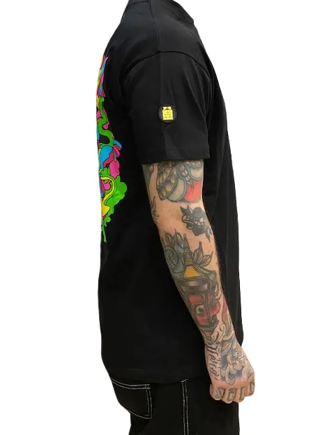 Mushroom T-shirt da uomo manica corta in cotone 12028-01 nero Comfortable All Day Wear