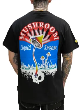 Trendy Wear Feminine Fit Mushroom T-shirt da uomo manica corta in cotone 12037-01 nero