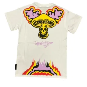 Mushroom T-shirt manica corta da uomo in cotone 19019-02 bianca Casual Layer Wear Comfy Essentials