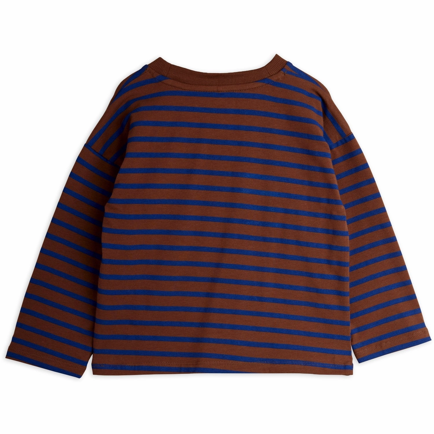 Mini Rodini Brown Stripe Bird Patch Ls Tee Checkered Style