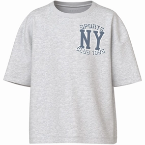 Name It Light Grey Melange Ny Sports Club Valix T-Shirt Perfect for Outdoors
