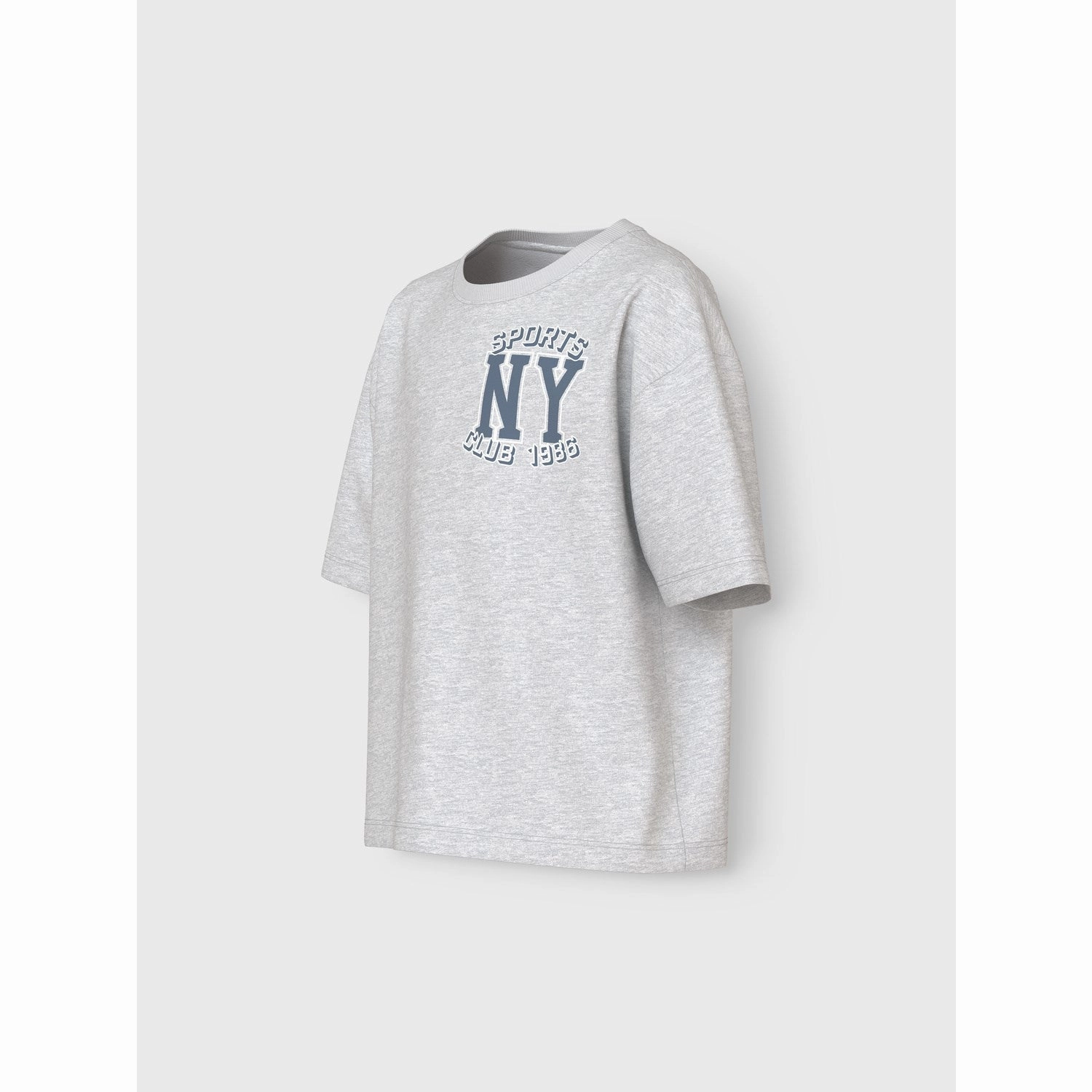 Name It Light Grey Melange Ny Sports Club Valix T-Shirt Comfortable Wear Travel Fashion
