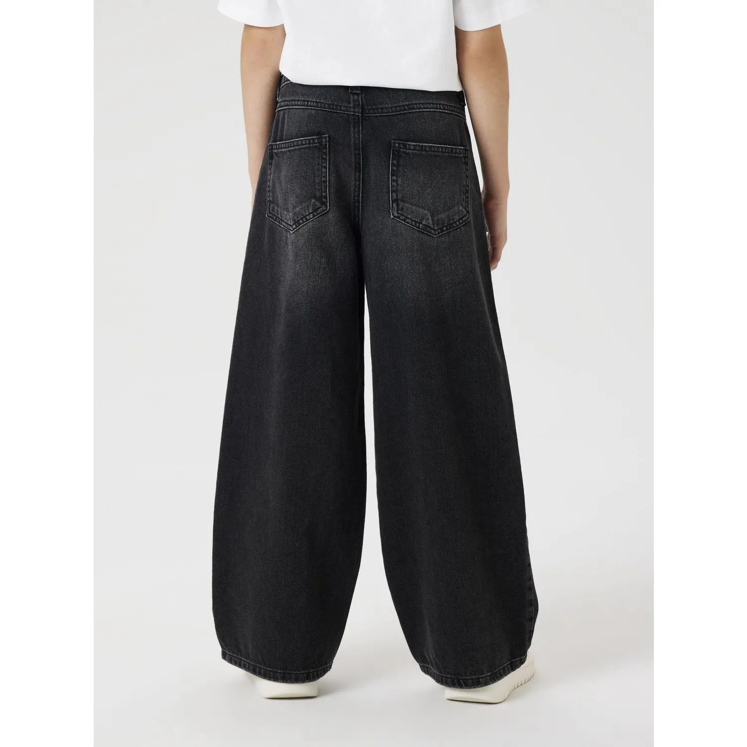 Name It Black Denim Nkfrose Hw Wide Jeans Destr 1411-Be Noos Universal Fit Design