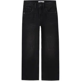 Name It Black Denim Nkfrose Hw Wide Jeans Destr 1411-Be Noos Date Night Sunny Vibes Stretch Road Trip Brunch Outfit