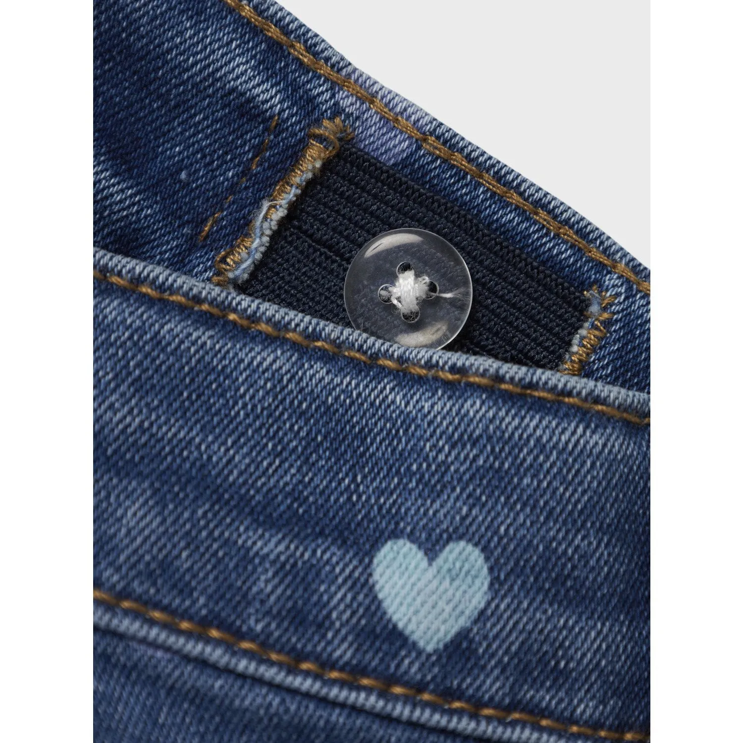 Name It Denim Blue Hearts Nmfbella Mom Shaped Jeans 3555-On Noos Travel Ease Morning Ready