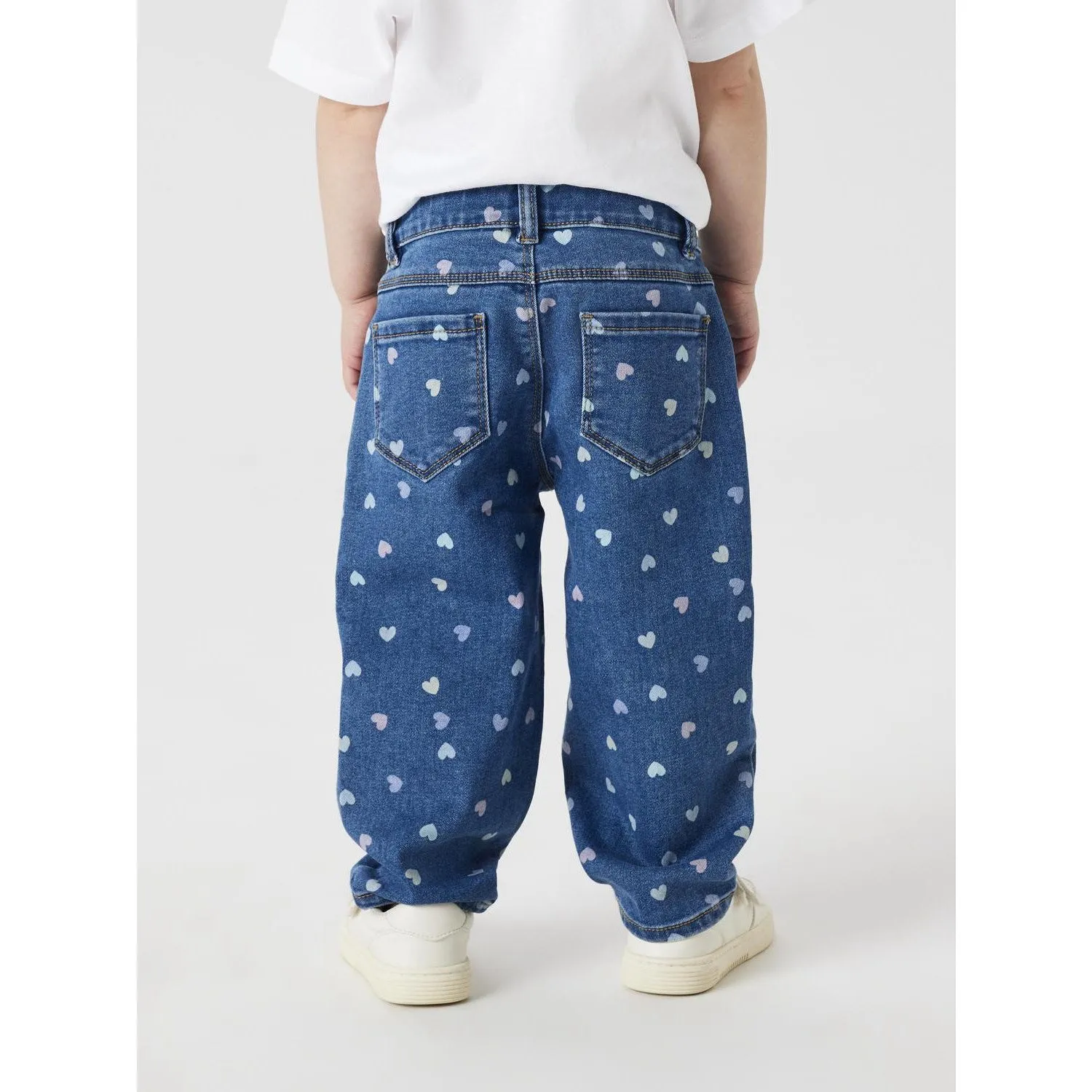 Name It Denim Blue Hearts Nmfbella Mom Shaped Jeans 3555-On Noos Non Restrictive Cut