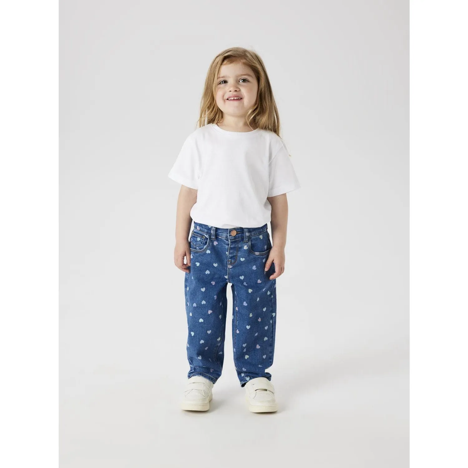 Couple Look Office Wear Smart Casual Classic Wear Name It Denim Blue Hearts Nmfbella Mom Shaped Jeans 3555-On Noos