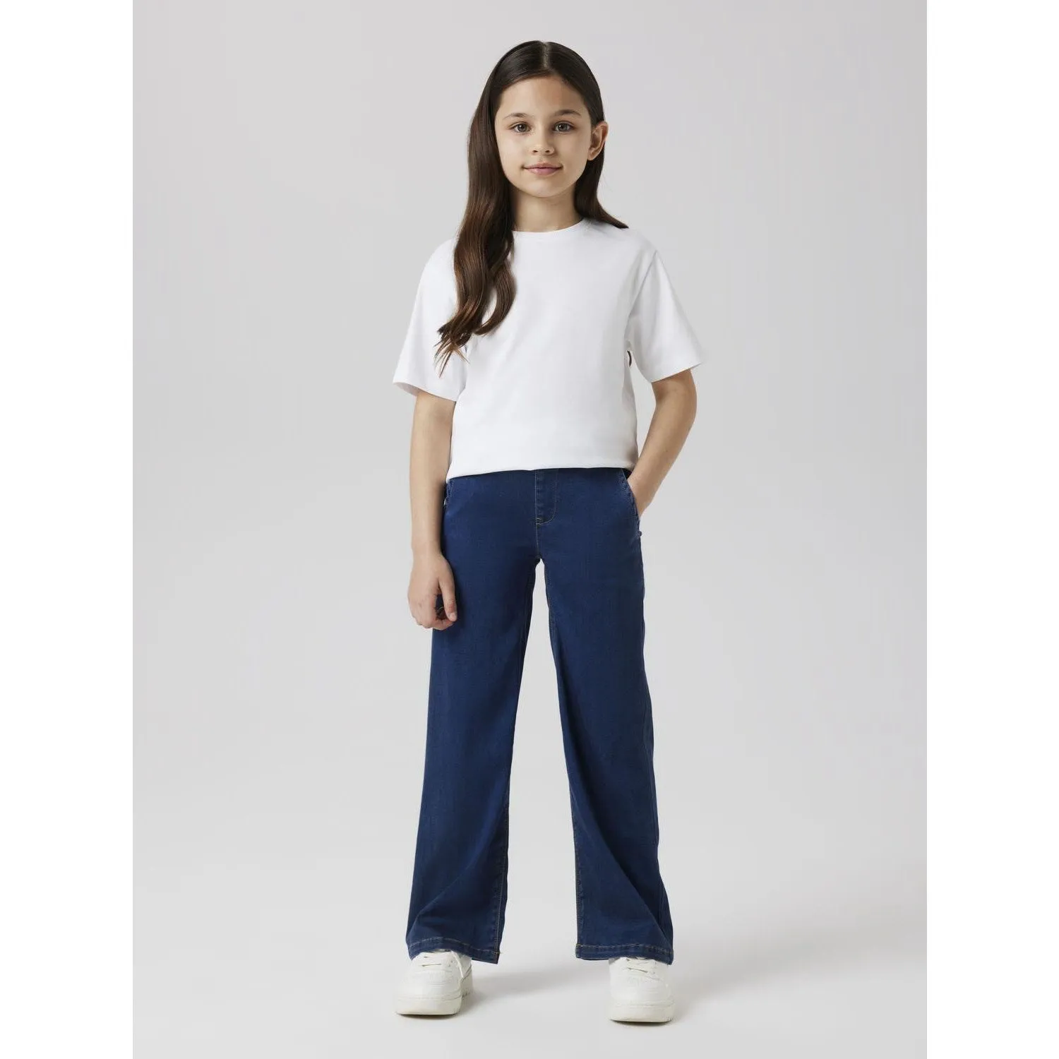 Name It Denim Blue Nkfsalli Wide Jeans 8293-To Noos Everyday Classic Wear Comfy Gym Ready Vibrant Bold